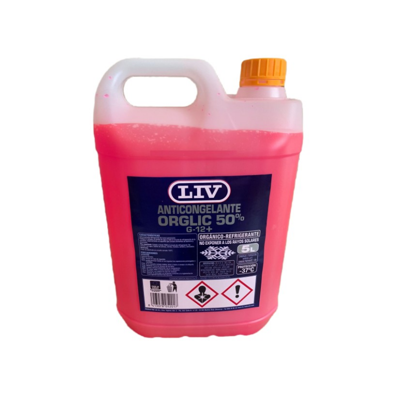 ANTICONGELANTE-REFRIGERANTE 50% ORGÁNICO ROSA LIV 5l.