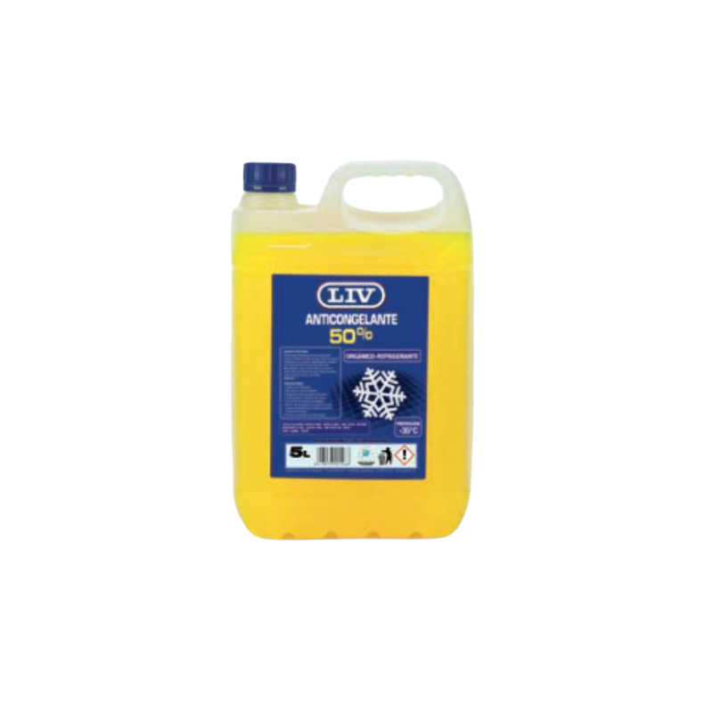 ANTICONGELANTE-REFRIGERANTE 50% ORGÁNICO AMARILLO LIV 5l.